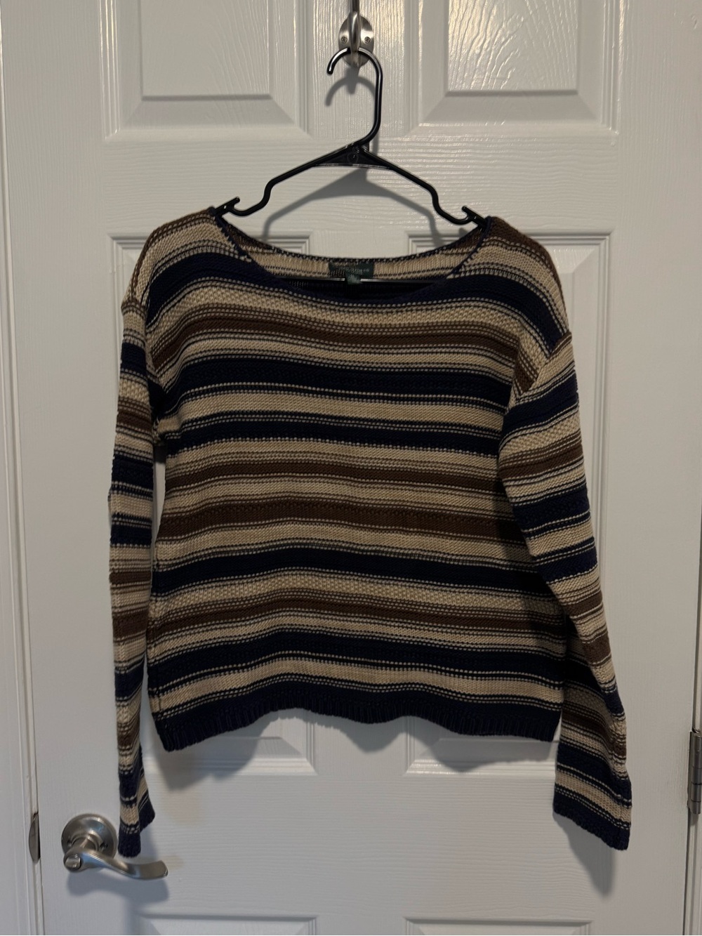 Lauren Ralph Lauren Striped Crewneck Sweater - Navy, Brown, Cream